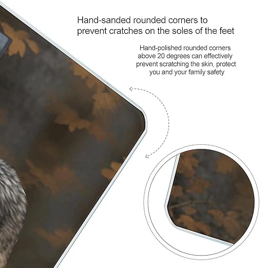Wild Wild Gray Wolf Bathroom Scale for Body Weight LCD Display Digital Bathroom Scale Tempered Glass Bathroom Weight Scales Fashion Smart Scales for Home Bedroom 400 Lb