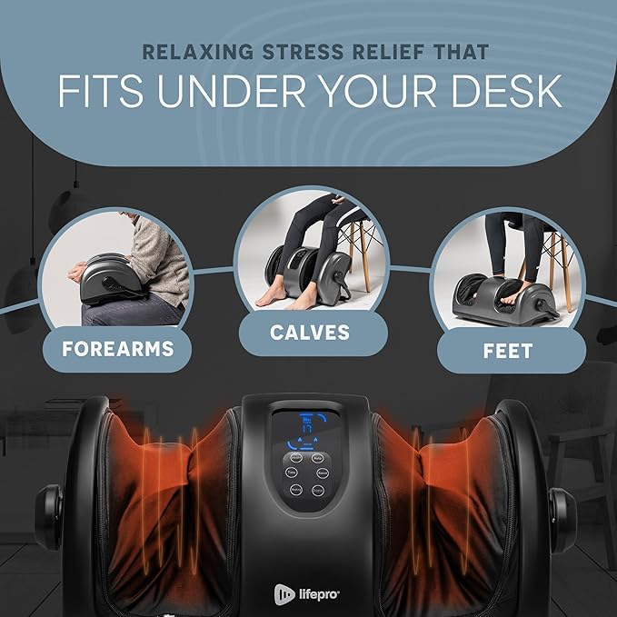 LifePro Shiatsu Foot Massager with Heat Foot Massager with Heat for Plantar Fasciitis Remote Control Deep Kneading for Leg Calf Feet Ankle with Free Roller Gifts for Mom Dad