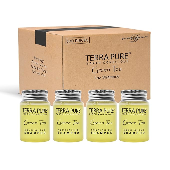 Terra Pure Shampoo Conditioner and Body Wash Travel Size Hotel Amenities 1 oz. (Case of 300)