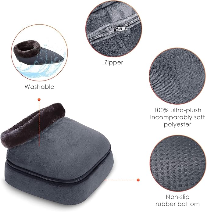 COMFIER Shiatsu Foot Massager with Heat- Kneading Back Massager with Heating Pad Heated Foot Warmer Electric Feet Massager Machine for Plantar FasciitisNeuropathy Stress Relief