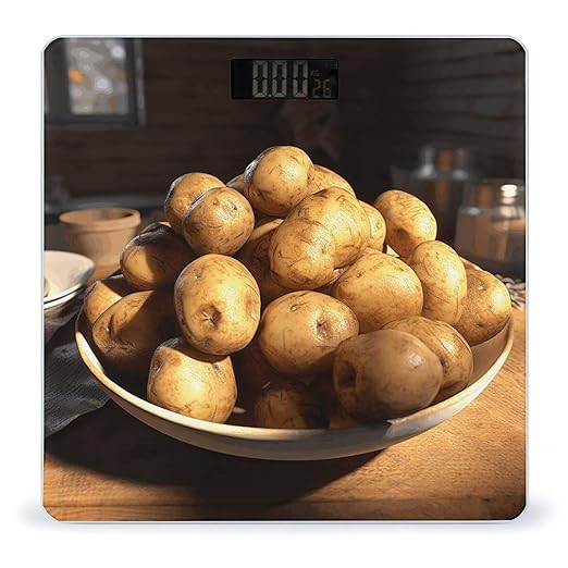 Some Dried Potatoes Scale for Body Weight Precision Bathroom Weighing Scales with Back Lit LCD Display Sturdy Tempered Glass Body Weight Scales Digital Bathroom Scale 400lb