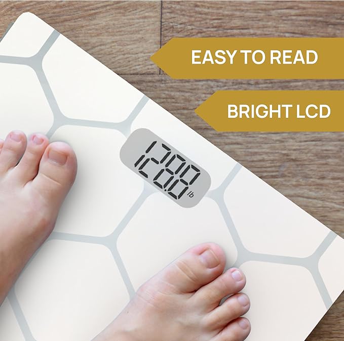 INEVIFIT Bathroom Scale Highly Accurate Digital Bathroom Body Scale Measures Weight up to 400 lbs. Includes Batteries