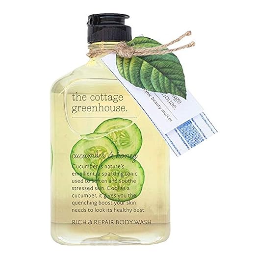 The Cottage Greenhouse Body Wash Luxury Fragranced Shea Butter Moisturizing &amp Hydrating Women's Body Wash Delicate &amp Relaxing Scented Bath Soap for Self Care