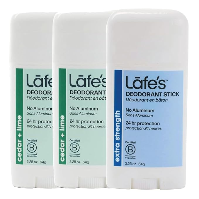 Lafe's Natural Body Care | 2 Fresh &amp 1 Extra Strength Deodorant Sticks | 24-Hour Protection &amp All Natural 3 Pack (2.25oz each)