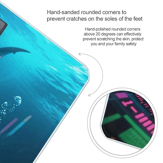 Shark Weight Scale Cute Bathroom Scale for Body Highly Accurate Digital Weighing Machine for People Compact LCD Display Scales with Sturdy Toughened Glass Scales