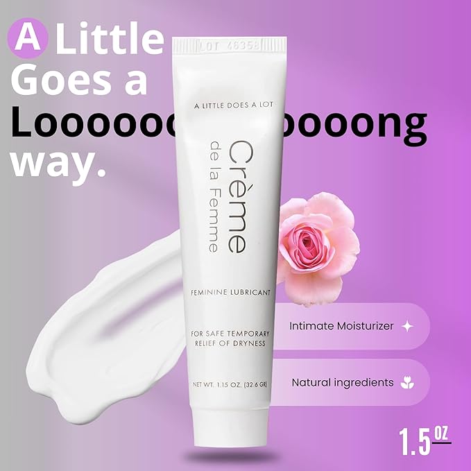 Crème De La Femme Daily Vaginal Moisturizing Cream for Long-Lasting Relief from Feminine Dryness Chemical &amp Hormone Free Fragrance-Free Also a Hydrating Intimate Lubricant for Men and Women – 6