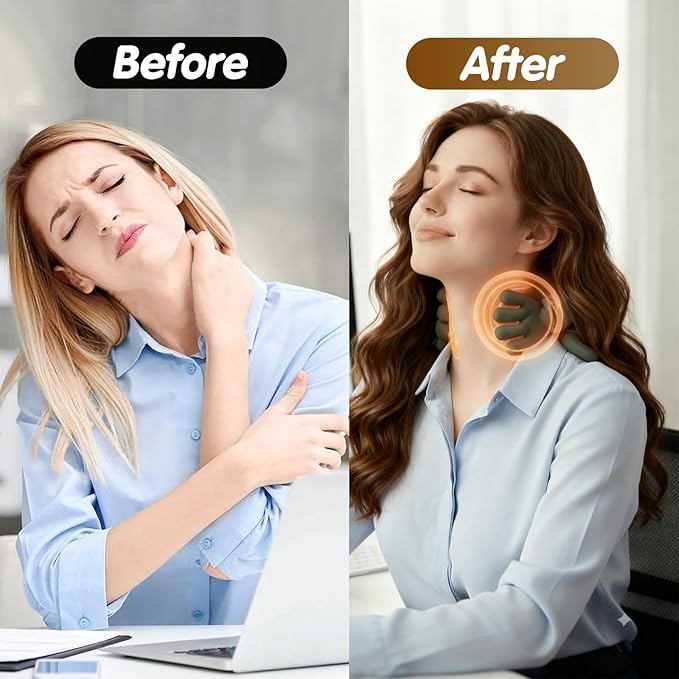 Siasoo Neck Massager With Heat-Wireless Portable Shiatsu Neck and Shoulder Deep Tissue 4D Kneading Back Massage With FingersSimulated Human Hand Design for Muscle Relax Massager Easter Gift for Mom