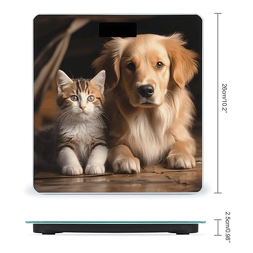 Dog and Cat Digital Bathroom Scale for Body Weight Weighing Scale with Backlit LCD Display High Precision Measurements &amp Measures Weight Up to 180kg