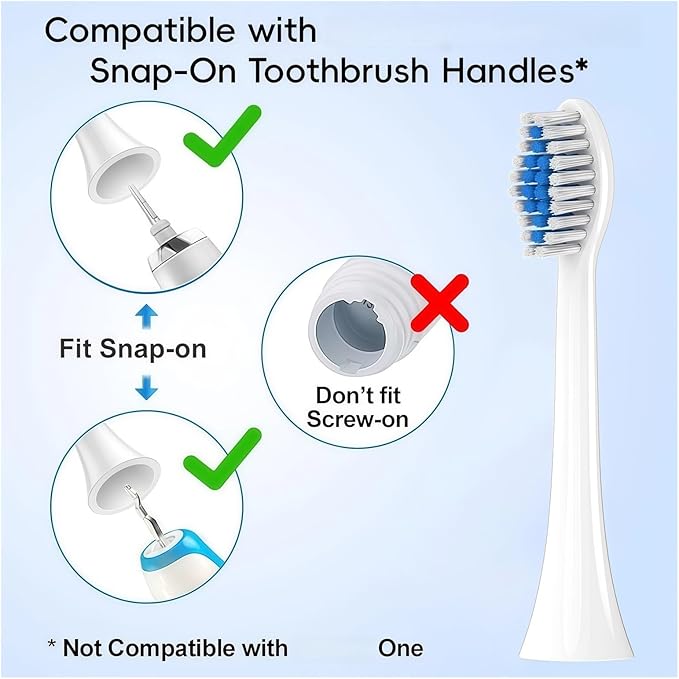 Replacement Brush Heads Soft Brush Heads Compatible with Philips 1100 2100 Electric Toothbrush Replacement Toothbrushes Head Refill(White-20 Pcs)
