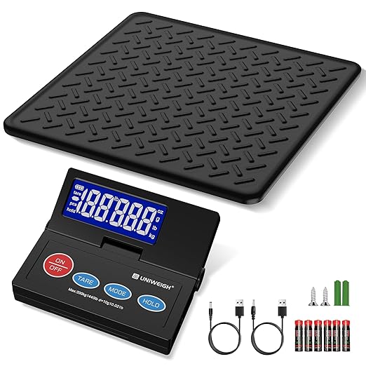 440lb Postal Scale10g Accuracy Digital Shipping Scale for Packages with Backlit LCDAlloy Steel PlatformUSB-A/Battery PowerTare/Hold/Auto-OffMail Scale for Small Business Postage Weighing
