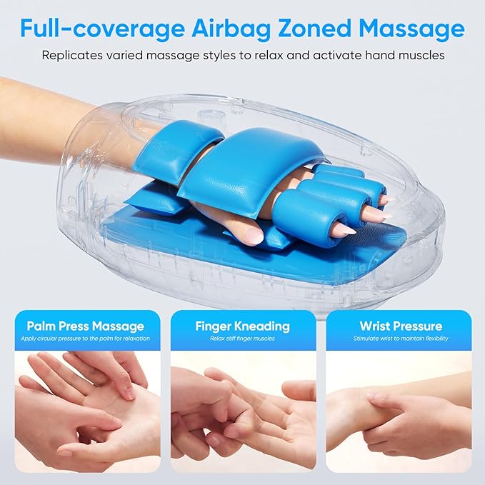 Hand Massager Heat and Compression Deep Kneading &amp Intermittent Negative Pressure Therapy 6 Modes &amp Intensities Electric Hand Massager Carpal Tunnel and Finger Joint Care