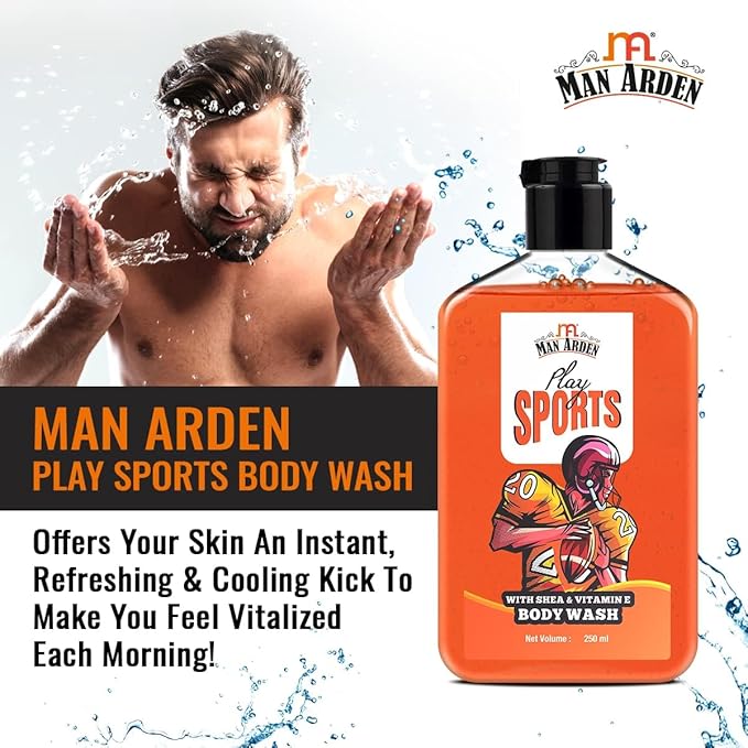 G-Man Arden Play Sports Luxury Body Wash Infused With Shea Butter &amp Vitamin E 250ml