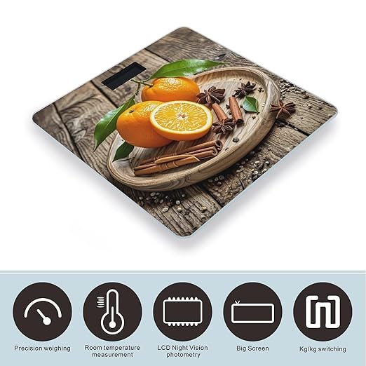 Oranges and Spices Scale for Body Weight Digital Bathroom Scale Toughened Glass High Precision Scales for Body Weight with Large LCD Backlight Display Weight Scales