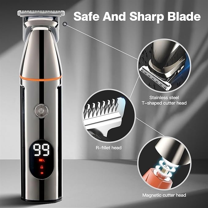 BAHREL Beard Trimmer for Men All in One Mens Beard Grooming Kit IPX7 Washable Mustache Nose Hair Trimmer Foil Trimmer &amp Body Shaver Electric Razor for Men Gifts (Color : Gold)