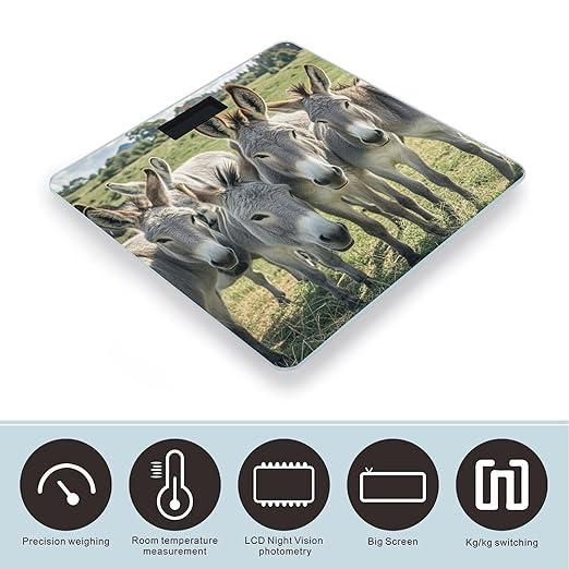 Donkey Animals Scale for Body Weight Smart Scales Digital Bathroom Scale High Precision Weighing Scales with Large Display Weighing Machine for People