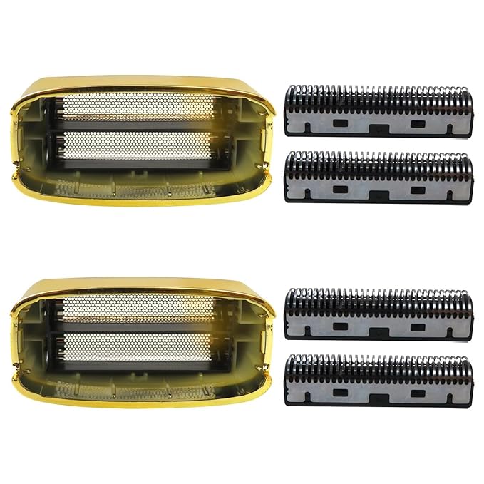 Replacement Foil and Cutter for PRO Double FXFS2 Electric Shaver Double Foil Shaver Replacement Head Replacement Head for PRO Double FXFS2 Electric Razors (Gold)