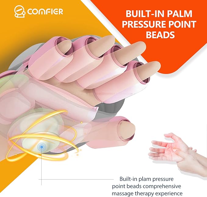 COMFIER Hand Massager for Arthritis and Carpal TunnelWireless Hand Massager with Heat &amp Compression3 Levels HeatingRechargeable Massager Machine Gifts for Women