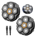 2 Pcs 6 Blade Magnetic Replacement Shaving Head Washable Shaver Blade Heads Replacement for Head Shaver Razor for Men