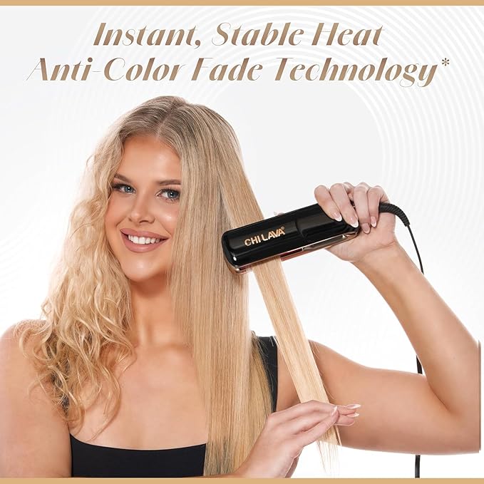 CHI Lava MiniStyler &amp CHI 44 Iron Guard (2 Oz) Gift Duo Ceramic Hair Straightener for Long-Lasting Shine Perfect for Daily Use &amp Travel 1.5” Iron