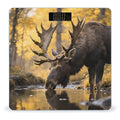 Rustic Woodland Deer Bathroom Scale for Body Weight LCD Display Digital Bathroom Scale Tempered Glass Bathroom Weight Scales Fashion Smart Scales for Home Bedroom 400 Lb