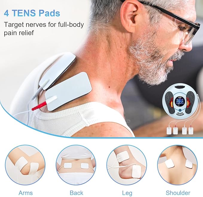 OSITO Foot Circulation Stimulator-FSA HSA Approved Foot Circulation Promoter Device Pulse EMS &amp TENS Foot Nerve Stimulation Massager- Boost Circulation Relief of Neuropathy Pain and Body Pains