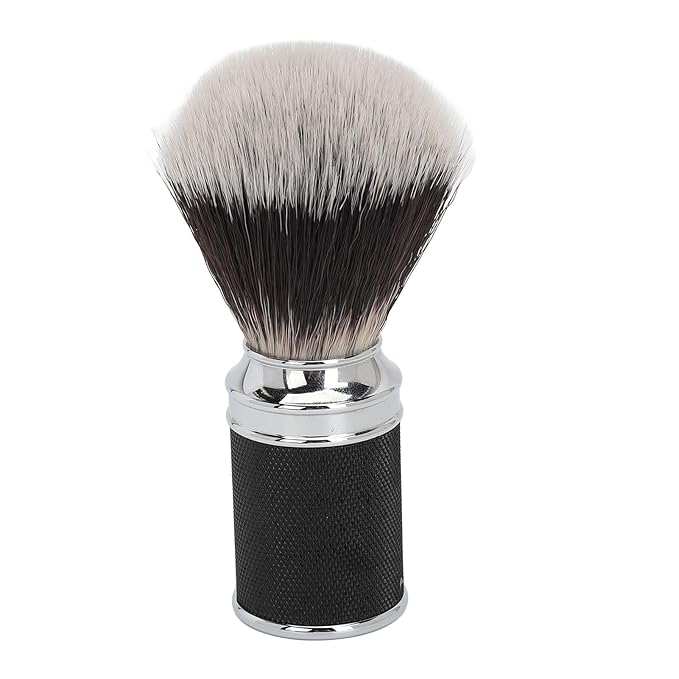 Beard Brush Beard Trimming Cleaning Brush Professional Men Beard Cream Soap Foaming Brush Aluminum Alloy Nylon Hair for Home Hair Salon Nylon Hair Beard