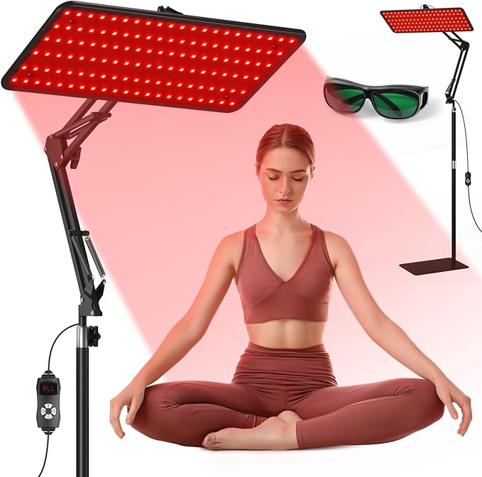 Red Light Therapy for Body and Face 660nm 850nm 940nm Infrared Redlight-Therapy Lamp Device with Large Panel and Stable Stand at Home Idea Gift for Women Wife Mom Sister Girlfriend (M)