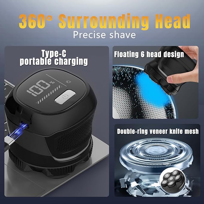 Head Shavers for Bald Men Body Hair Trimmer for Men Manscape Groin and Ball Trimmer2 in1 Body and Head Shaver Grooming KitIPX7 (A B)