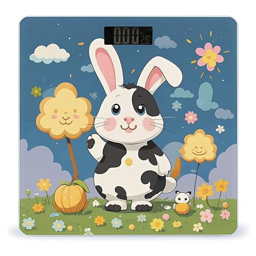 Cartoon Cute Bunny Smart Scale for Body Weight Accurate Bathroom Scale with LED Display Digital Weight Scales Weighing Machine High Precision Scales for Bath Home