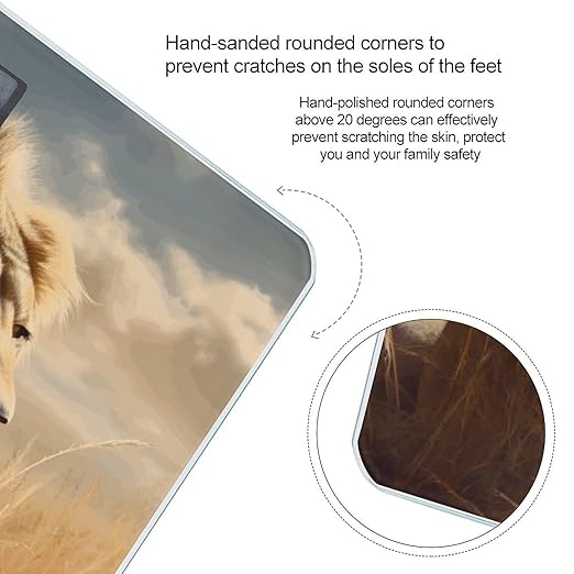 Prairie Lion Bathroom Scale Rounded Smart Scale for Body Weight Automatic Power On/Off Weight Scales Accurate Bathroom Digital Scales for Pet Home Bedroom Kitchen