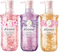 Kustie Real Flower Petal Perfume Body Wash with Essential Oils 24H Fragrance &amp Deep Moisturizing Cleanse Shower Gel for Sensitive &amp Dry Skin with Pump Bottle 12.8 fl oz 3-Pack