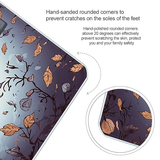 Owl Tree BranchesScale for Body Weight with LCD High Precision Weighing Scales Fashion Sturdy Tempered Glass Weight Scales Easy-to-Read Digital Bathroom Scale for Daily 400lb