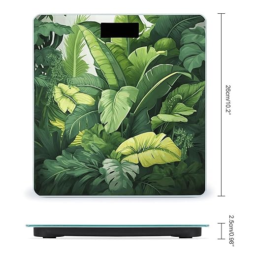 Cute Banana Leaves Digital Bathroom Scale for Body Weight Weighing Scale with Backlit LCD Display High Precision Measurements &amp Measures Weight Up to 180kg