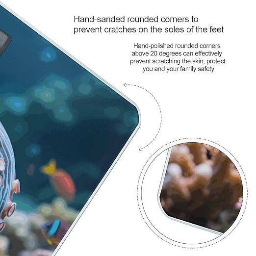 Blue-Ringed Octopus Scale for Body Weight Sturdy Tempered Glass Weighing Scales with LCD Display Accurate Digital Bathroom Scale Convenient Body Fat Smart Scales Easy Read