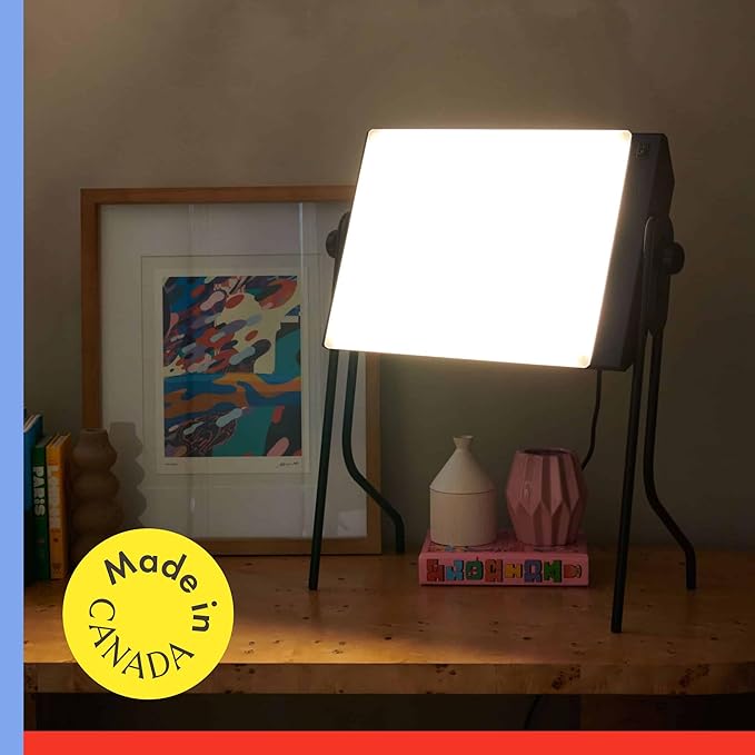 Northern Light Technologies Boxelite OS - 10000 Lux Light Therapy Lamp - Full Spectrum Adjustable Lightbox Therapy Light for Natural Mood and Energy Enhancement Sunlight Desk Lamp Black
