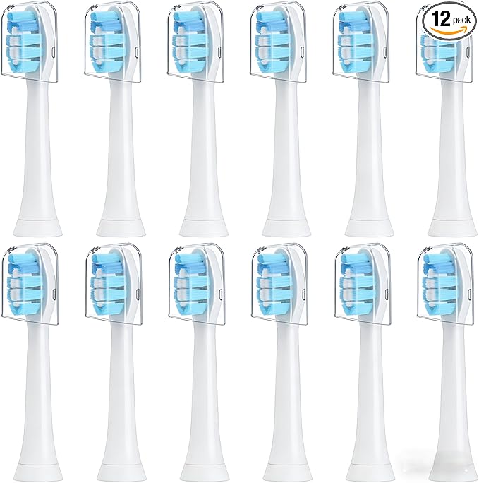 4 Pack Replacement Toothbrush Heads fit Philips Sonicare Compatible with Original Models HX3/HX6/XH9 Full Series Gum Care Type Soft Bristles Suitable for People with Sensitive Gums (12)