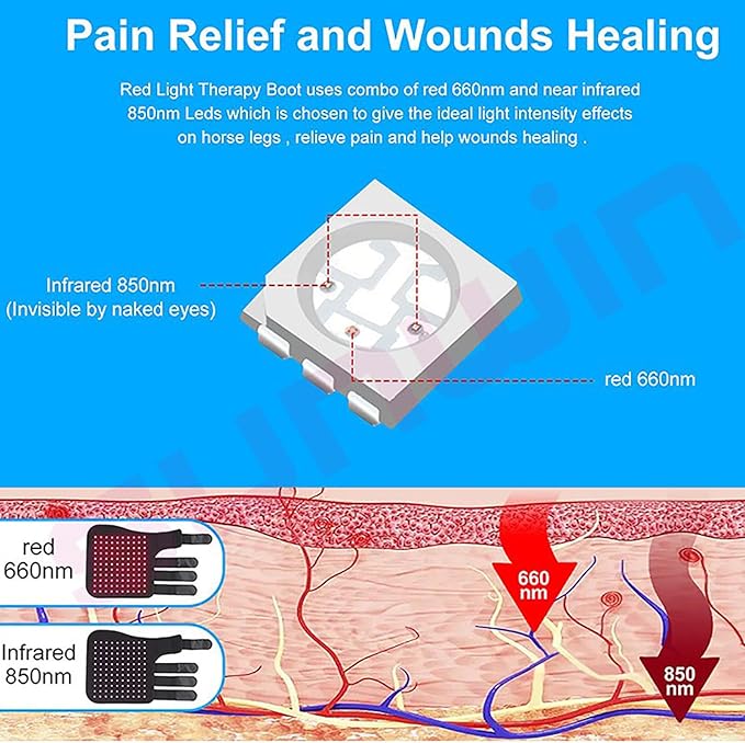 Red Light Therapy Device for Horses Portable Horse Leg Infrared Red Light Therapy Adjustable Intensity Mode for Promote Blood Circulation and Relieve Pain
