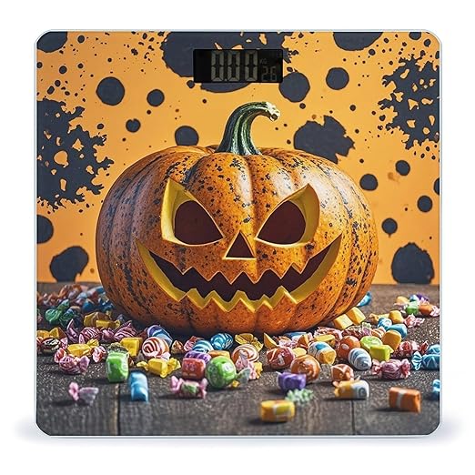 Pumpkins and Candies Scale for Body Weight Smart Scales Digital Bathroom Scale High Precision Weighing Scales with Large Display Weighing Machine for People