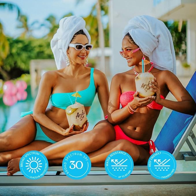 SPF 30 Sunscreen Lotion 16oz 2-Pack - Reef Act Compliant no 67 Octinoxate &amp Oxybenzone Free - Sun Screen Broad Spectrum UVA/UVB - Sunscreen Waterproof and Non-Greasy