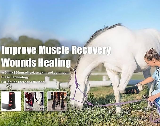 Portable Red Light Therapy Device for Horse Leg Discomfort 850nm Infrared and 660nm LED Light Therapy Belt for Equine Muscle Recovery