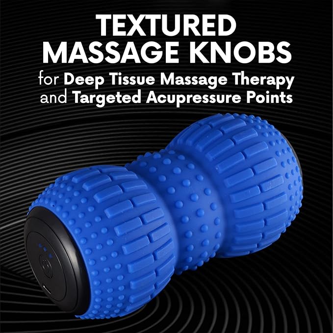 ZeenKind Vibrating Peanut Massage Ball for Plantar Fasciitis Muscle Pain Relief with 4 Speed Deep Tissue Therapy for Myofascial Release &amp Muscle Recovery Neck Back Foot Roller Massager