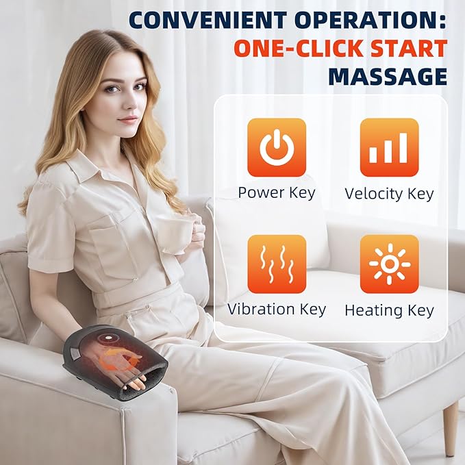 ZhanHao Hand Massage Hand Machine with Heat and Compression Electric Hand Massager for Arthritis and Carpal TunnelCordless Massagers Gift for Women &amp Men