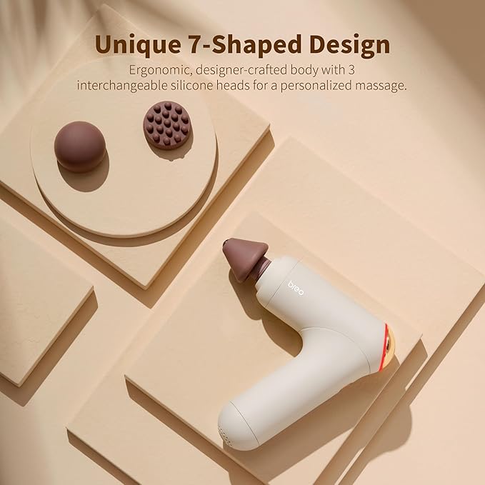 Breo Lucky 7 Massage Gun with Heat Deep Tissue Muscle Massager Stimulator Body Relaxation Low Noise for Recovery Sports
