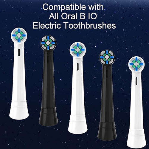 10 Pack IO Replacement Brush Heads Compatible with Oral B iO 2/3/4/5/6/7/8/9/10/Deep Clean Series Electric Toothbrushes IO Brush Head for Teeth Cleaning (Black/White)