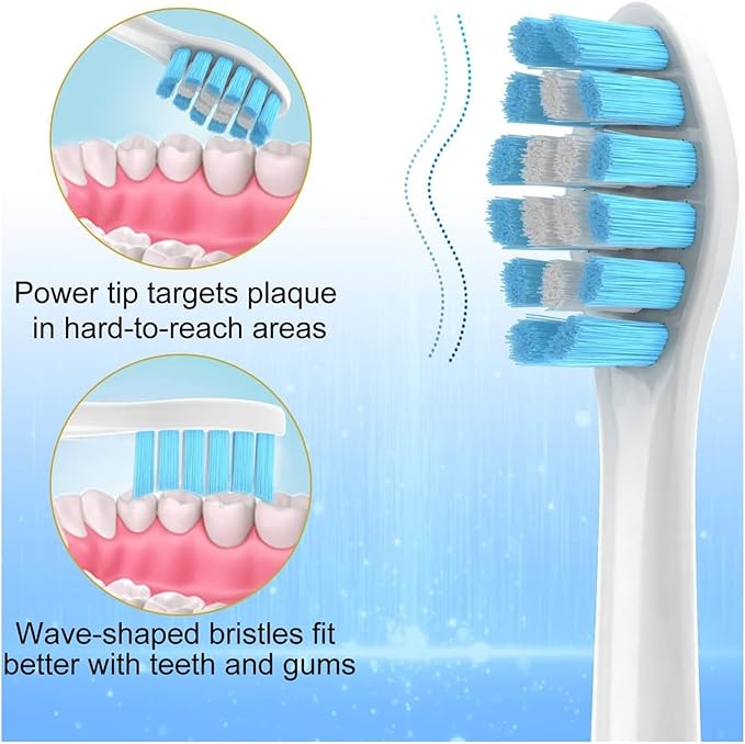 Replacement Toothbrush HeadsCompatibility for Phlps Care Brush Head(4 Green 4 Blue)