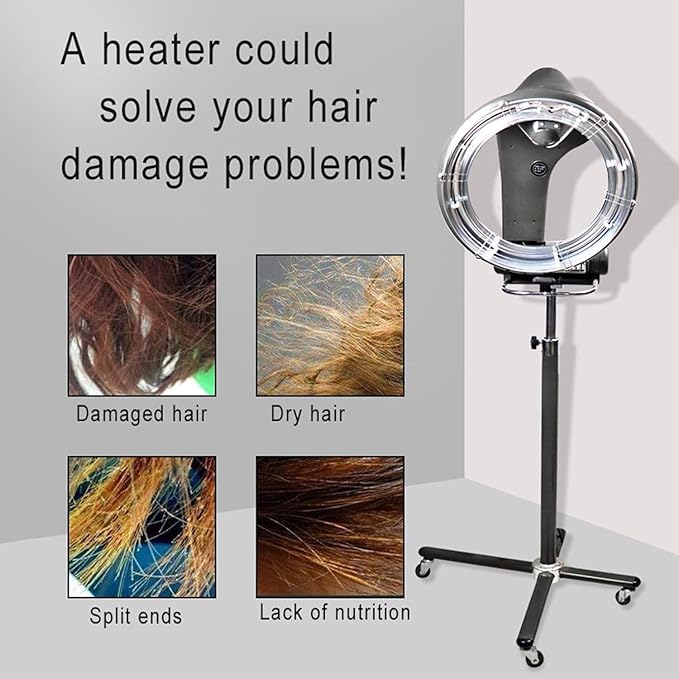 Professional Hair Dryer Wall-Mount/Vertical Infrared Hair Steamer Adjustable Hair Color Processor with Timer Hair Treatment Steamer Hair Drying Machine Beauty Salon EquipmentStanding