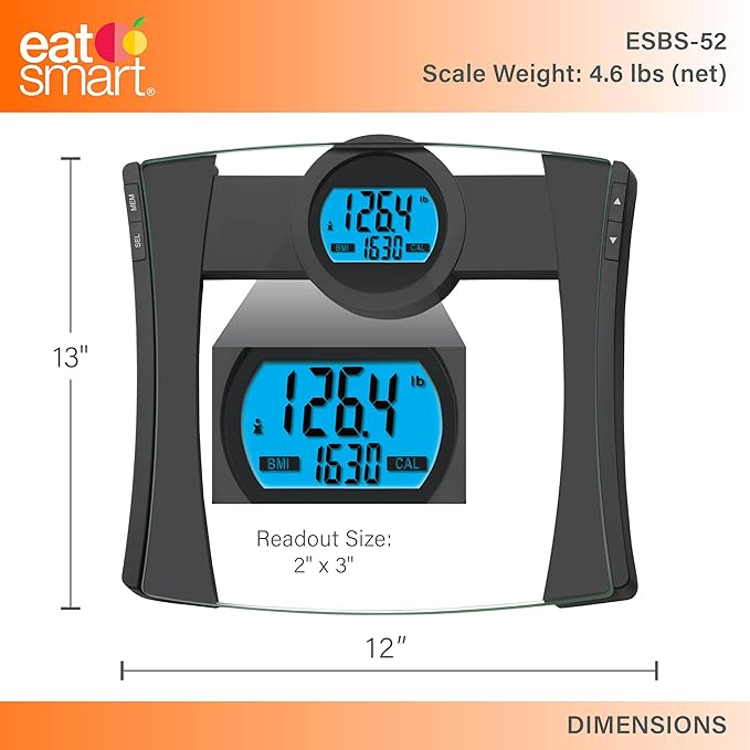 Eat Smart Precision CalPal Digtal Bathroom Scale with BMI and Calorie Intake 440 Pound Capacity