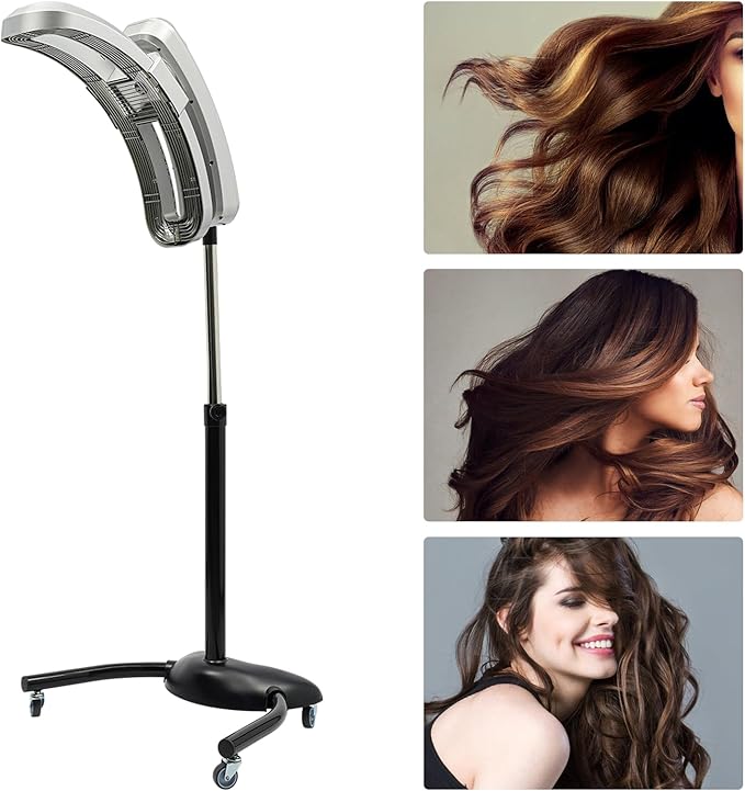 Professional Orbiting Infrared Hair Dryer Professional Floor Dryer on Wheels 110V 950W Angle Temperature Height Adjustable Standing Hair Processor for Beauty Spa Home Salon Equipment