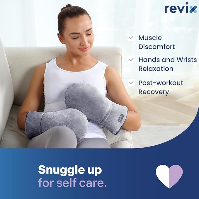 REVIX Heated Mitts for Hand Therapy Microwavable Hand Warmer for Women and Men Microwavable Therapy Mittens Unscented Hands Muff