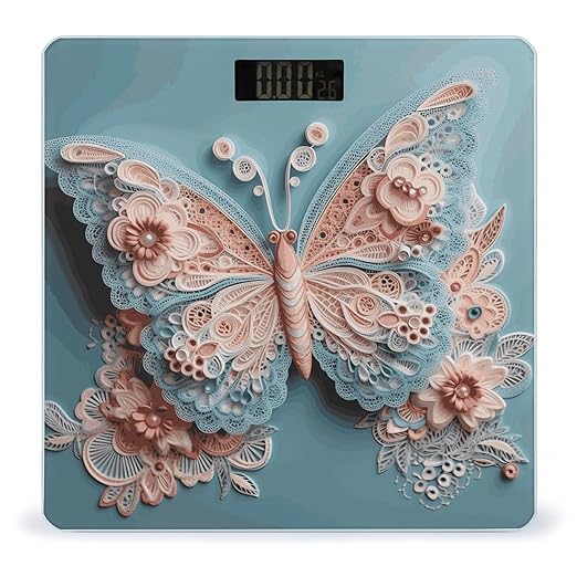 Lace Butterfly Smart Scale for Body Weight Accurate Bathroom Scale with LED Display Digital Weight Scales Weighing Machine High Precision Scales for Bath Home